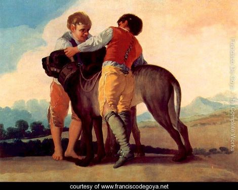Magnifique dogue espagnol du 18e siècle Francisco de Goya 1776-1828