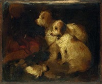 Sir edwin henry landseer study of two dogs